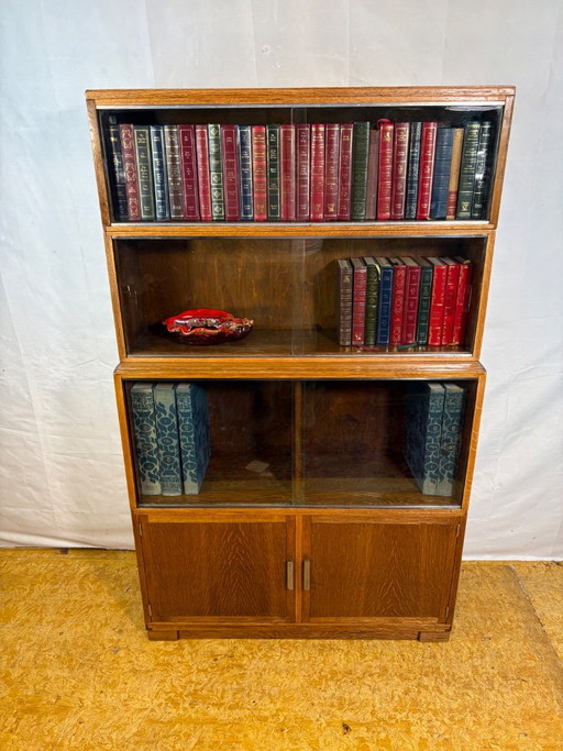 Librería modular apilable vintage Minty of Oxford | Años 50-60 | Roble | Diseño británico de mediados de siglo – boekenkasten