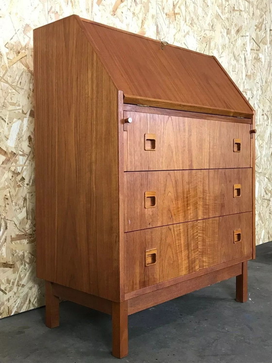 Image 1 of 60s 70s teak secretaire ladekast Deens Modern Bureauontwerp Denemarken 60s 70s