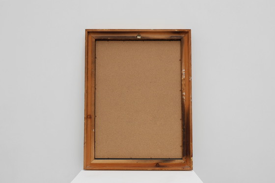 Image 1 of French Vintage square carved wooden gilded mirror in Baroque style