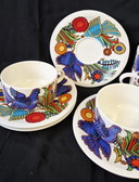 Acapulco Villeroy & Boch 6 x Coffee Cup + Saucer Blue Logo