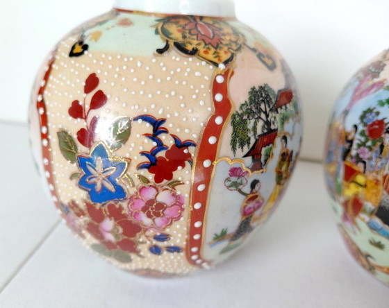 Chinese Ginger Jars Satsuma Style Geisha Decor 70s/80s – Chinoiserie, Vases, Porcelain (photo 4 of 10)