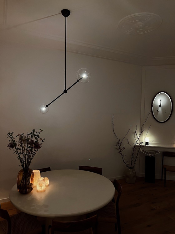 Schwung Balance Pendant Lamp 200 × 150 cm – Black Gunmetal – Brass (photo 2 of 9)