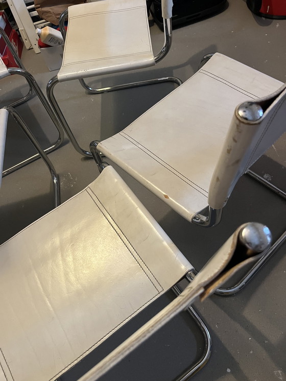 Image 1 of 5 Vintage Witte S33 Stoel Van Mart Stam Italië Jaren 80