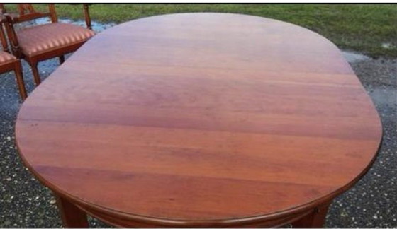Image 1 of Kersenhout eetkamer tafel met tussenblad 
