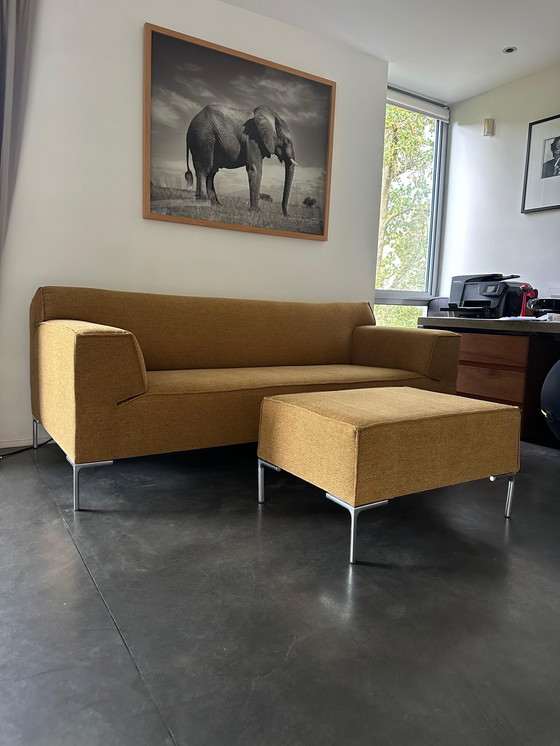Image 1 of Newly upholstered Design on Stock Bloq custom sofa