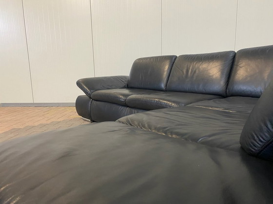 Image 1 of Bellissimo divano angolare in vera pelle nera