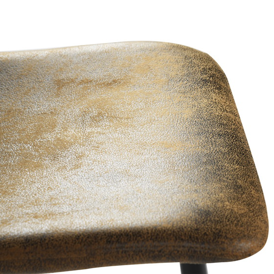 Image 1 of 4x Urban Meuble Manger Chaises Vintage Marron Suède Pied Noir