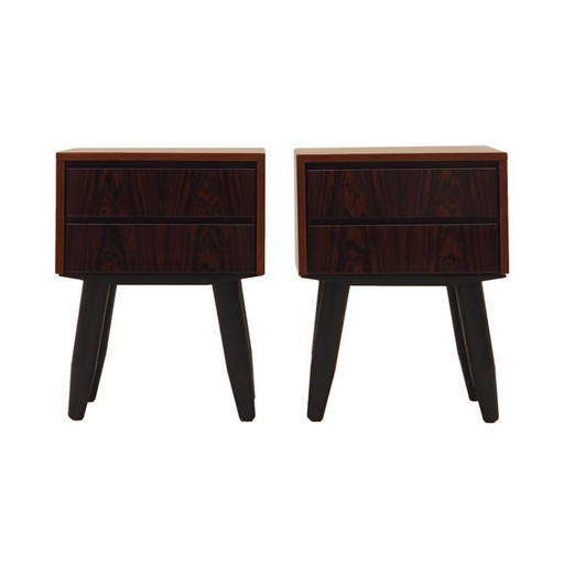 Set di comodini in palissandro, design danese, anni '70, produzione: Danimarca