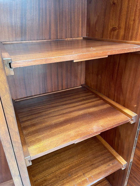 Image 1 of Restaurierter Kleiderschrank aus Nussbaumfurnier mit Art-Déco-Einfluss, 1960er Jahre