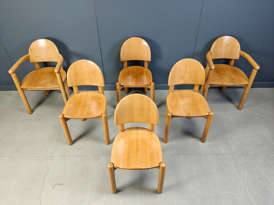 Image 1 of Rainer Daumiller pine wood dining chairs for Hirtshals Savvaerk set of 6, 1980s