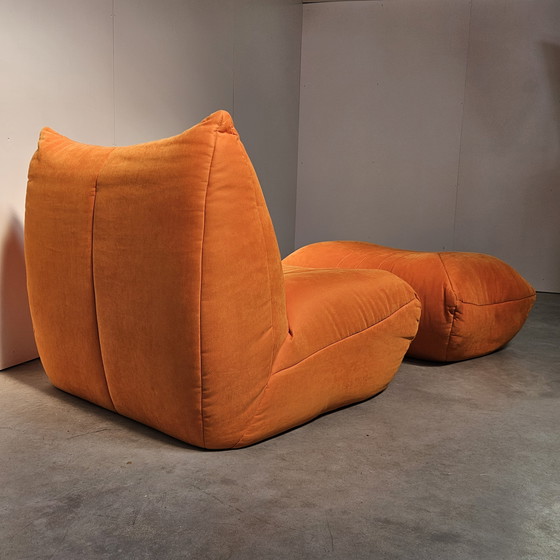 Image 1 of Vintage lounge fauteuil met voetenbank