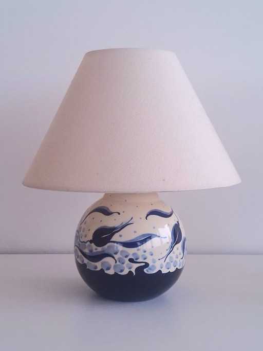 Hand-painted Zenith Gouda ceramic table lamp, Netherlands – 1950s-60s