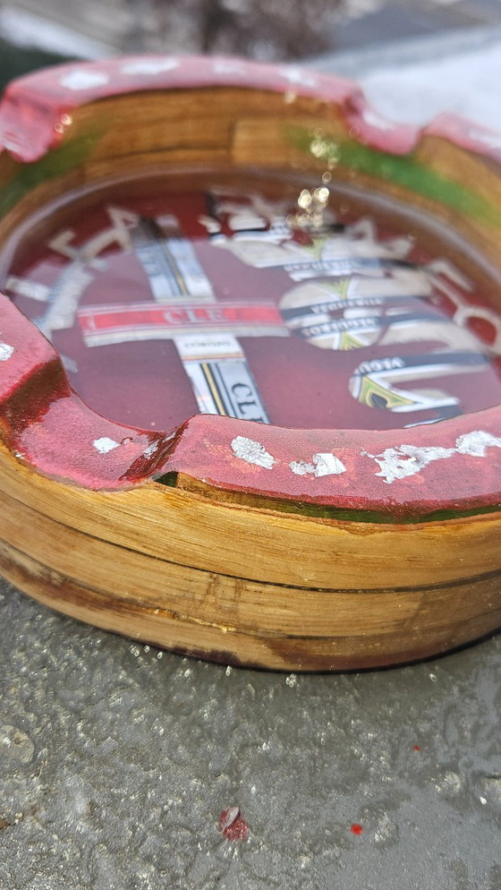 Image 1 of Handmade Cigar Ashtray, Epoxy Resin Wood Art, Luxury Smoking Accessories, Burl Wood Style, Groomsmen Gift.