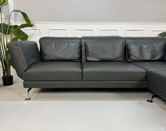 Image 1 of Brühl Moule canapé d'angle, canapé design, canapé, cuir gris