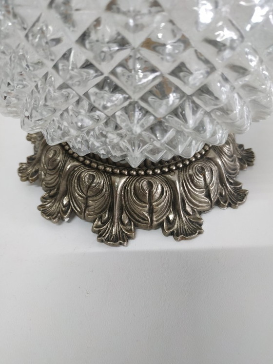 Image 1 of Prachtige vintage jaren 60/70 kristallen 'Pinapple/ananas' plafonnière plafondlamp