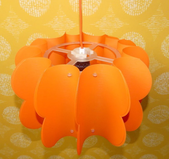 Image 1 of Lampada di plastica arancione vintage space age anni '70 pop art
