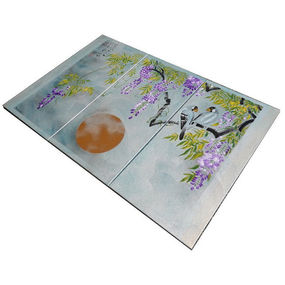 Image 1 of Japanese wisteria J359 - triptych - ready to hang