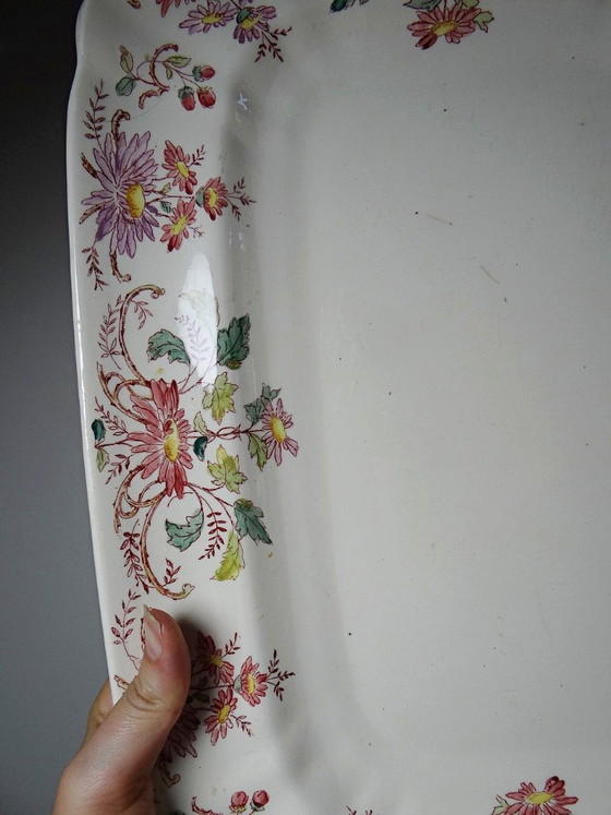 Grand Plat de Service Ancien Longchamp Pâquerettes Terre de Fer Polychrome – Vaisselle, Ceramic (photo 8 of 14)