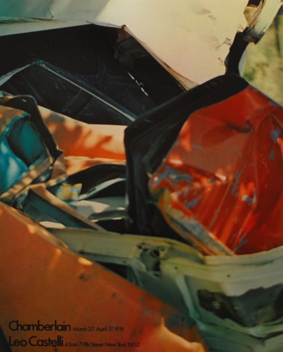 Image 1 of Chamberlain a Castelli - Litografia offset a colori di John Chamberlain, manifesto della mostra del 1976