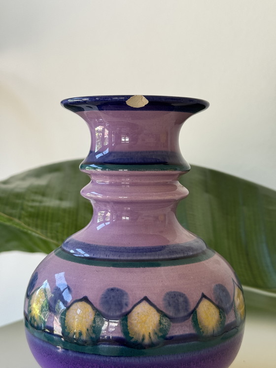 Image 1 of Vintage Flora Gouda Vase Lilac Decor, 60s/70s Ceramic