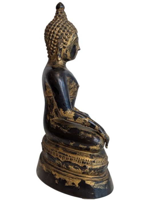 Bouddha en bronze doré de style Mandalay – Myanmar – Objets déco, Gold (photo 3 of 10)
