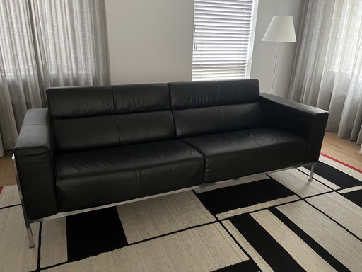 Harvink Forum 3-Sitzer-Sofa, schwarzes Leder