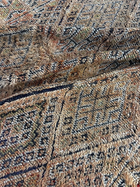 Image 1 of Authentic Moroccan Vintage Boujad Berber Wool Rug 200x330 cm -Handwoven Geometric Boho Area Carpet