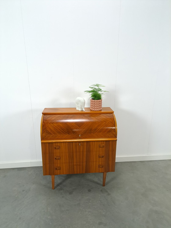 Image 1 of Bureau secret suédois avec tiroirs, bureau scandinave