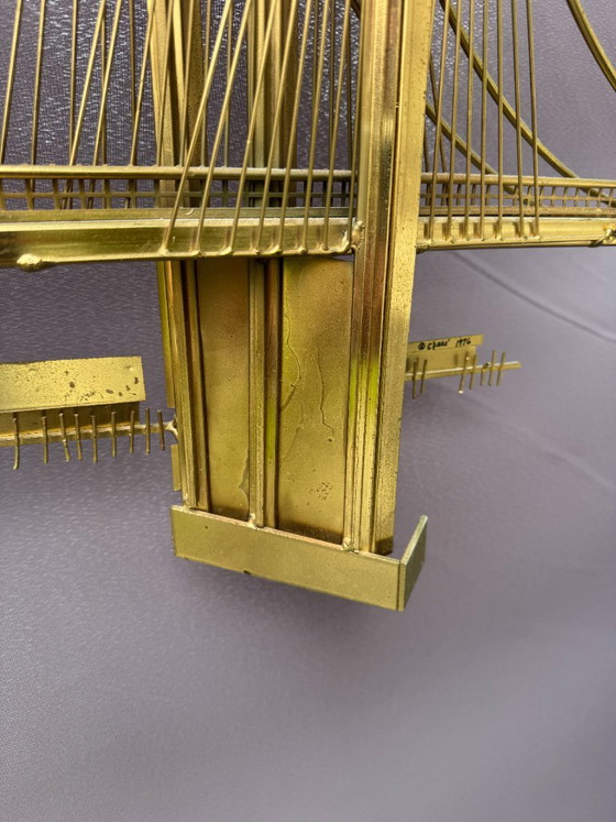 Scultura da parete Curtis Jere Brooklyn Bridge – Decorazioni murali, Metallo, Ottone (photo 12 of 27)