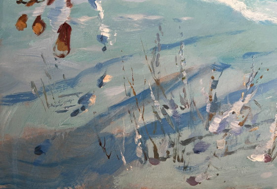Image 1 of Original Oil Painting Winter Village Landscape Village Winter Tale