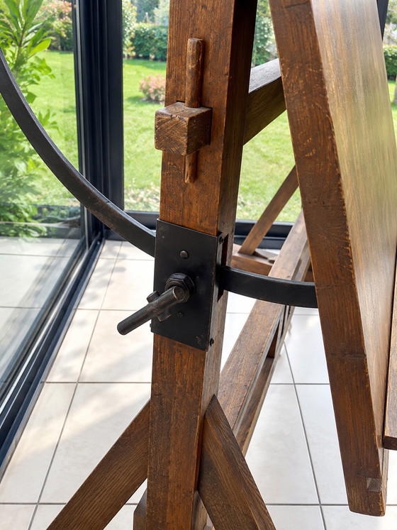 Oude Notenhouten Architectentafel – Groot Verstelbaar Model – Ambachtelijk Meubel – Bureau, Wood (photo 6 of 6)