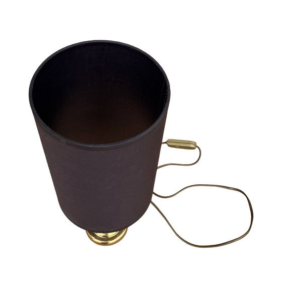 Image 1 of Lampe de nuit en laiton, lampe de table avec abat-jour, Allemagne, 1970