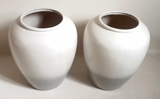 Image 1 of Coppia di vasi bicolore Germania Ovest Altezza 42 cm