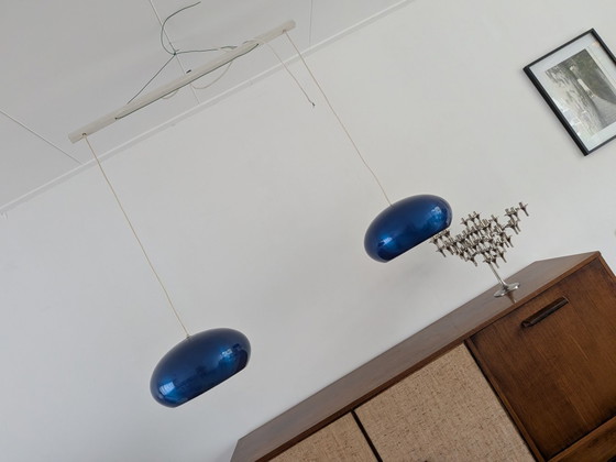 Jo Hammerborg Medio pendant lights for by Fog & Mørup in 1966, Pendant lamps, Aluminium, Blue (photo 13 of 13)