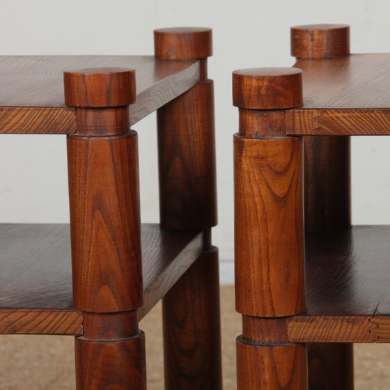 Image 1 of Pair of solid elm bedside/end tables, 1950-60