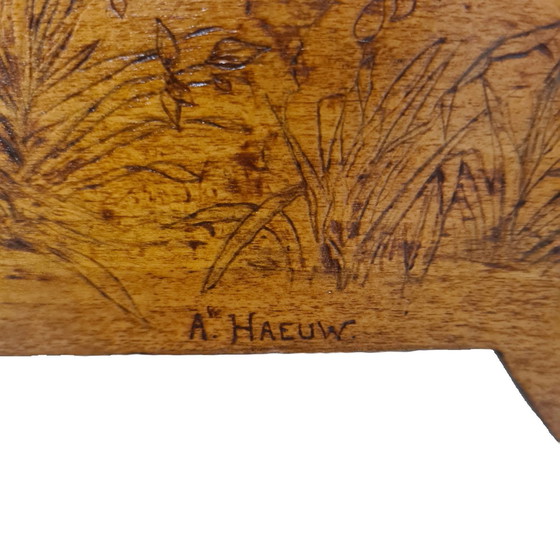 Image 1 of Antica mensola da parete fiamminga con scena di caccia, inizio XX secolo