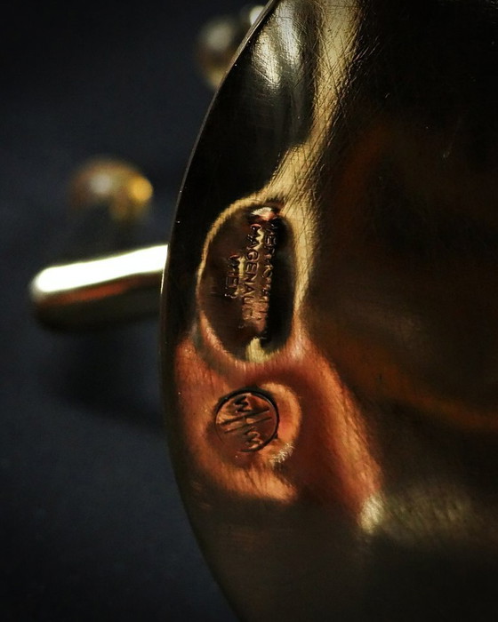 Image 1 of Paar Kandelaber Karl Hagenauer Wiener Werkstätte aus vergoldetem Messing 1930