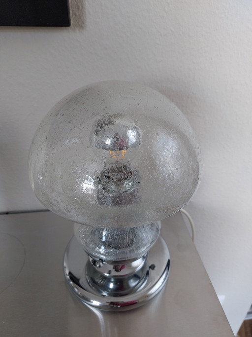 Vintage Mushroom Lamp Neheim Tree Table Lamp Bubble Glass 70s Chrome