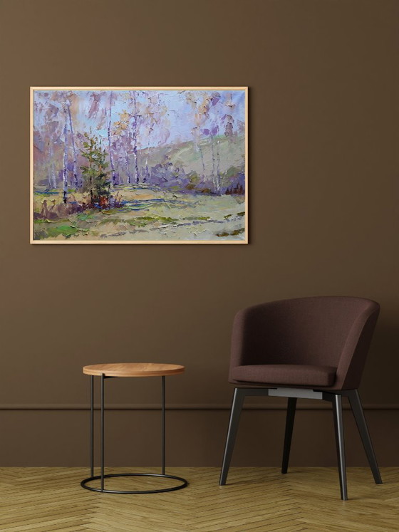 Origineel olieverfschilderij Natuurlandschap Lentebos – Schilderijen & Tekeningen, Canvas (photo 2 of 8)