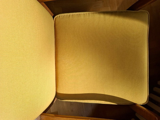 Knoll Antimott armchair, mustard-colored, Art Deco design – Textile, Wood (photo 3 of 5)