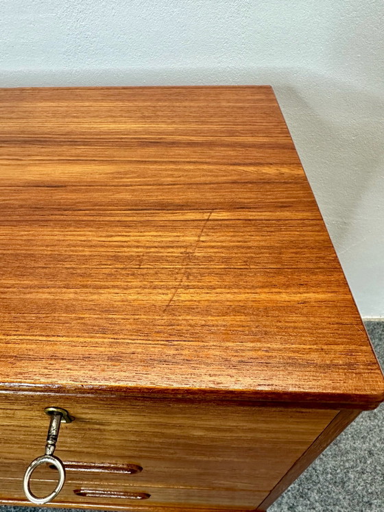 Cassettiera Mid Century in teak, design danese, anni '50 '60, vintage, Cassettiere, Legno, Marrone (foto 5 di 12)