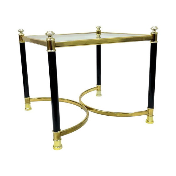 Image 1 of Hollywood Regency Side Table, Brass and Glass, 1970s, Maison Jansen Style