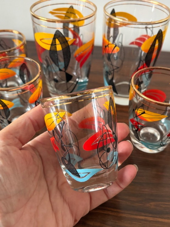 Image 1 of Bellissimi bicchieri da cocktail Atomic Mid Century degli anni '60