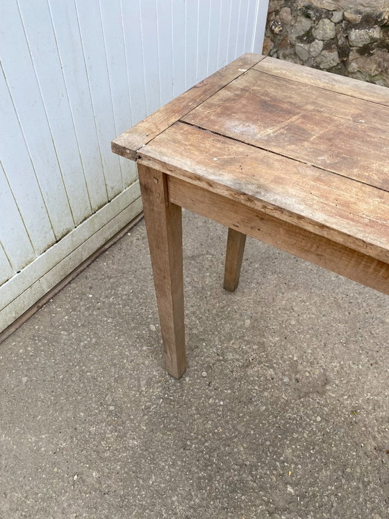 Image 1 of Bureau van massief eikenhout met 1 lade, 80x45 cm