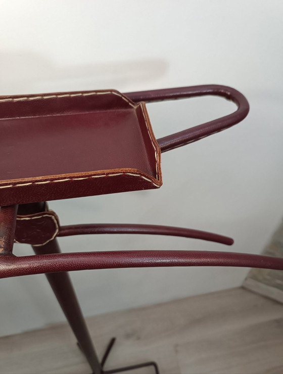 Image 1 of Luxurious leather valet sewn by Jacques Adnet 1950