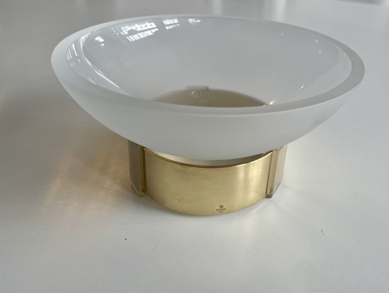 Image 1 of Handgemachte Schale aus mundgeblasenem Glas und Messing von Michael Kurpatov für Skultuna