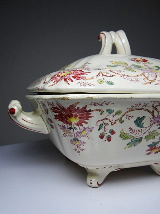 Antike Longchamp Suppen-/Gemüseschüssel aus Steingut mit Gänseblümchenmuster – Geschirr, Ceramic, Vintage (photo 4 of 15)