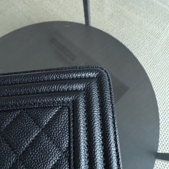 Image 1 of Chanel Boy Medium - Caviar 28CM Nuovo Medium Trapuntato Nero Rutenio Hardware Argento