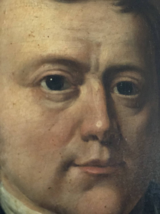 Image 1 of Portrait ancien à l'huile d'un gentilhomme hollandais, XIXe siècle