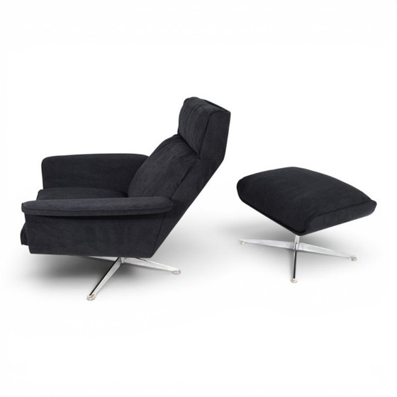 Image 1 of Sillón reclinable Kaufeld Siesta 62 con otomana, diseñado por Jacques Brule en 1960.